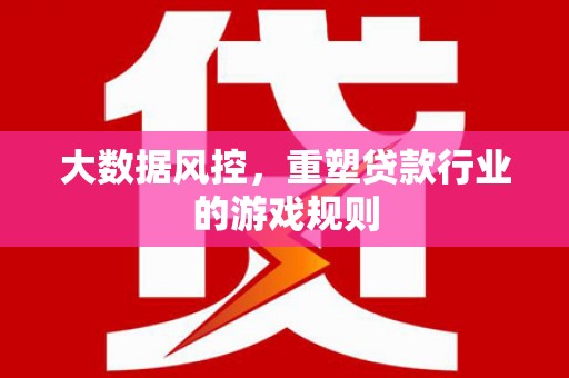 中坜大数据风控，重塑贷款行业的游戏规则