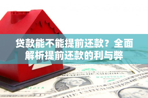 中坜贷款能不能提前还款？全面解析提前还款的利与弊