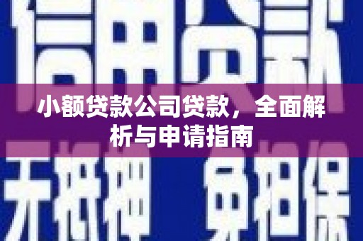 中坜小额贷款公司贷款，全面解析与申请指南