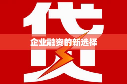 中坜企业融资的新选择