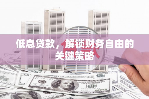 中坜低息贷款，解锁财务自由的关键策略