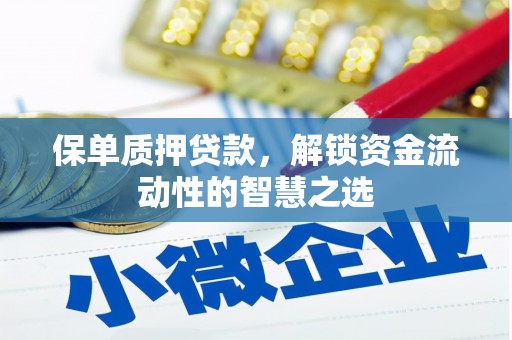中坜保单质押贷款，解锁资金流动性的智慧之选