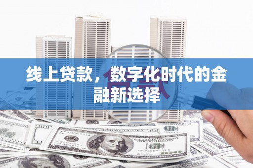 中坜线上贷款，数字化时代的金融新选择