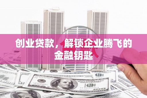 中坜创业贷款，解锁企业腾飞的金融钥匙