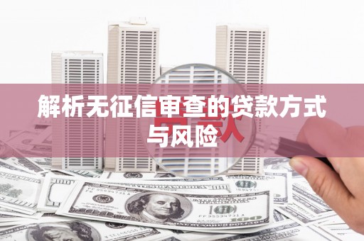 中坜解析无征信审查的贷款方式与风险