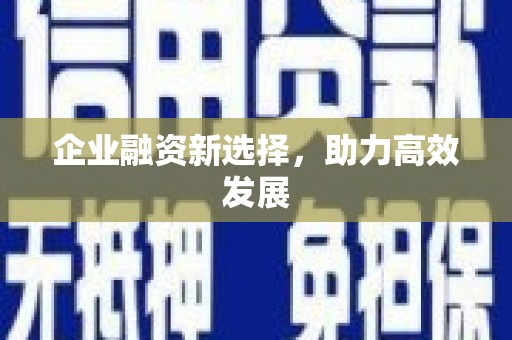中坜企业融资新选择，助力高效发展